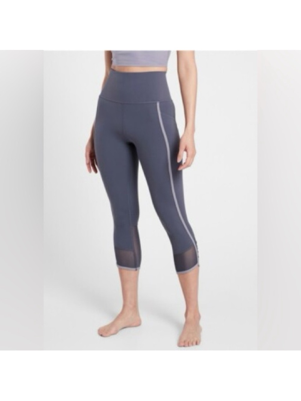 Athleta Slate Gray Salutation Stash Pocket II Capri